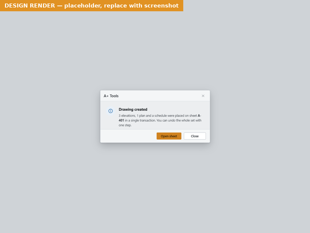The update dialog: A new version of A+ Tools is available, with Upgrade, Remind me again in 30 days and Close