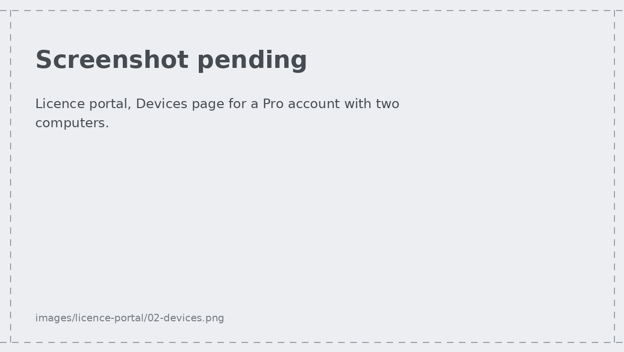 The Devices page with two computers and their Deactivate buttons